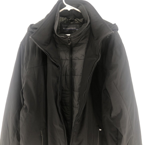 Weatherproof Men's Ultra Tech Jacket w/Removable Hood BLACK XXLARGE XXL #1311004 - Picture 2 of 16